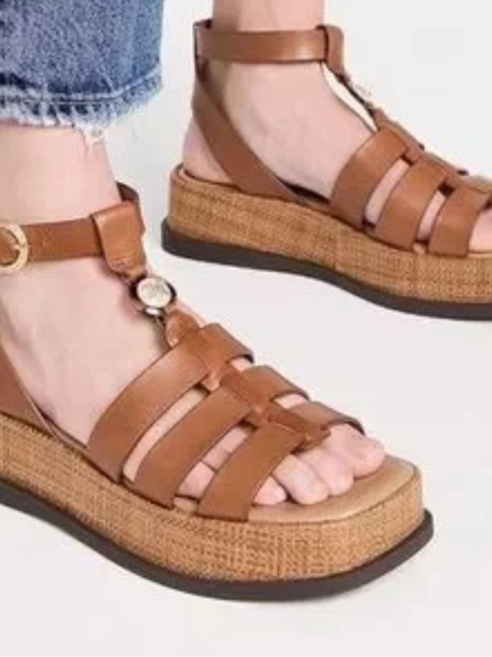Women’s Tan Platform Strappy Sandals